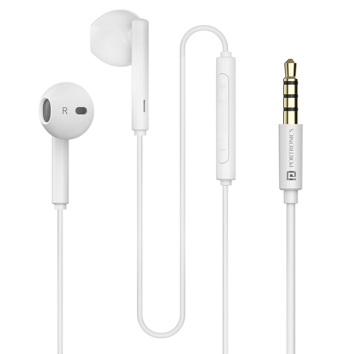 Portronics Conch Theta A in Ear 3.5mm Wired Earphones with In Line HD Mic, Powerful Audio, 14.2mm Dynamic Driver, Unique Earbuds Design, TPE Anti Tangle Wire,In line Controls,Wide Compatibility(Black)