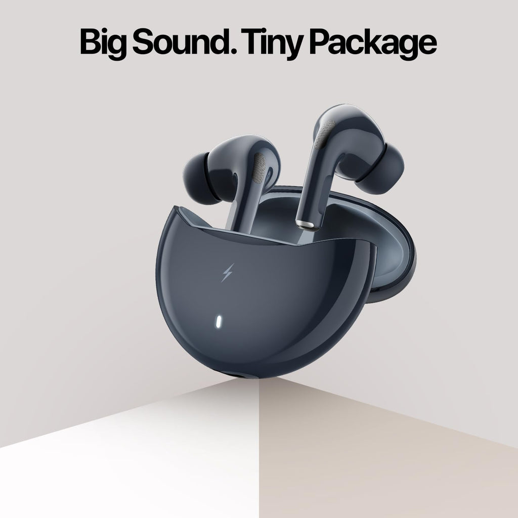 Fire-Boltt Aero TWS Earbuds Custom EQ, Wireless Bluetooth 5.4, Music & App Support, 50H Playtime, Fast Charging Case, 50ms Low Latency for Gaming, Touch Controls, IPX4 Waterproof, Clear Calls - Black