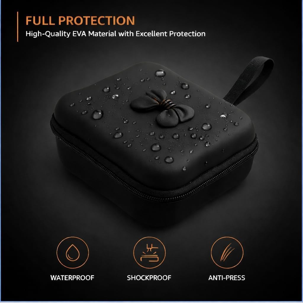 Cerlink 2Pcs Earphone Case Heaphone Pouch Cover Leather Carrying Case for Earphones, Headset, Pen Drives, SD Cards, All Mobile Accessories-Black