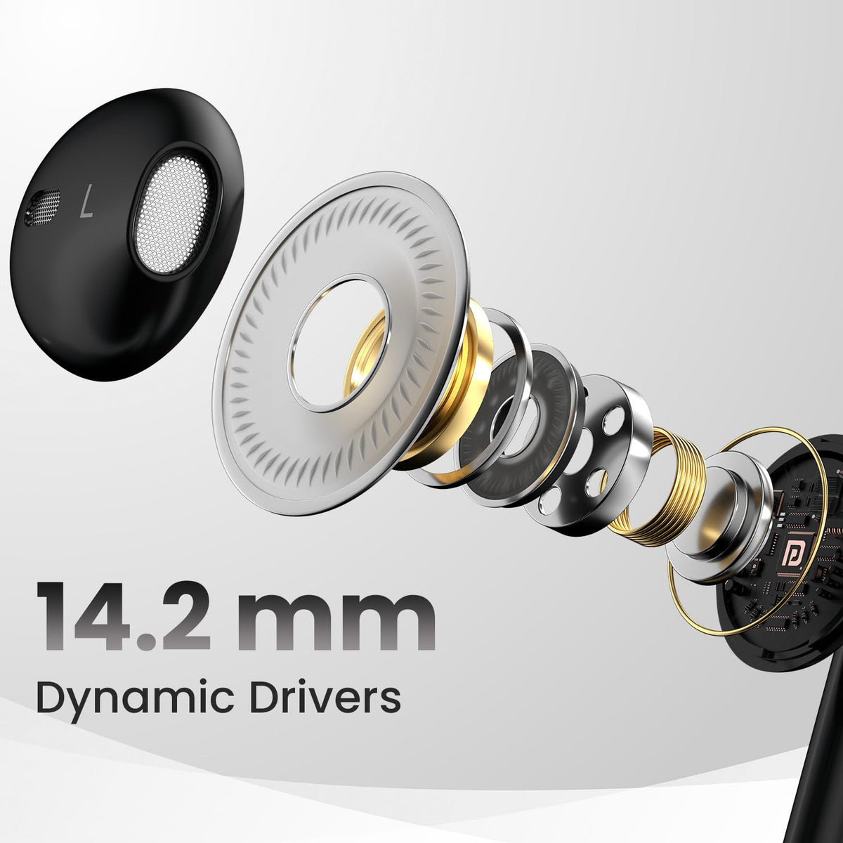 Portronics Conch Theta A in Ear 3.5mm Wired Earphones with In Line HD Mic, Powerful Audio, 14.2mm Dynamic Driver, Unique Earbuds Design, TPE Anti Tangle Wire,In line Controls,Wide Compatibility(Black)