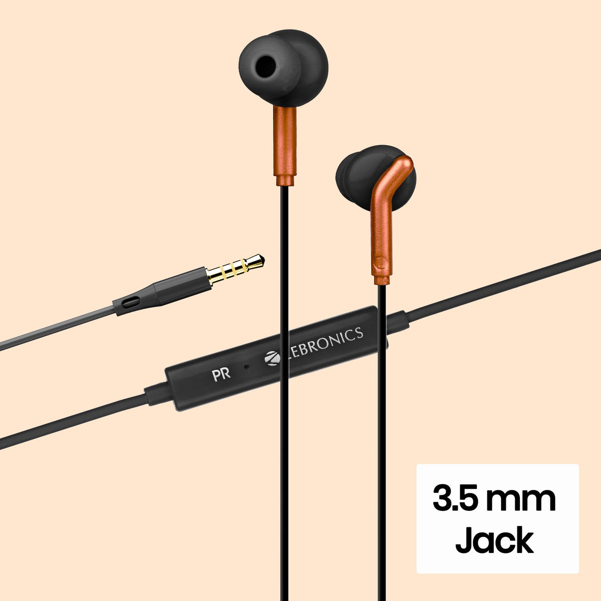 ZEBRONICS Bro 3.5Mm Wired in Ear Earphones, in-Line Mic, Deep Bass, 1.2M Strong and Long Lasting Cable, Light Weight, Compatible with Mobile | Tablet | Laptop (Blue)