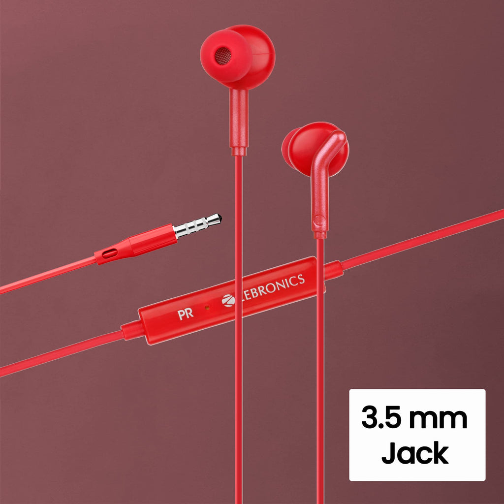ZEBRONICS Bro 3.5Mm Wired in Ear Earphones, in-Line Mic, Deep Bass, 1.2M Strong and Long Lasting Cable, Light Weight, Compatible with Mobile | Tablet | Laptop (Blue)