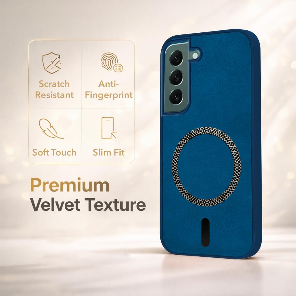 Jkobi Leather Finish Back Cover Case for Samsung Galaxy S22 Plus 5G (MagSafe Compatible Wireless Charging | Soft Touch | Camera Bump Protection)