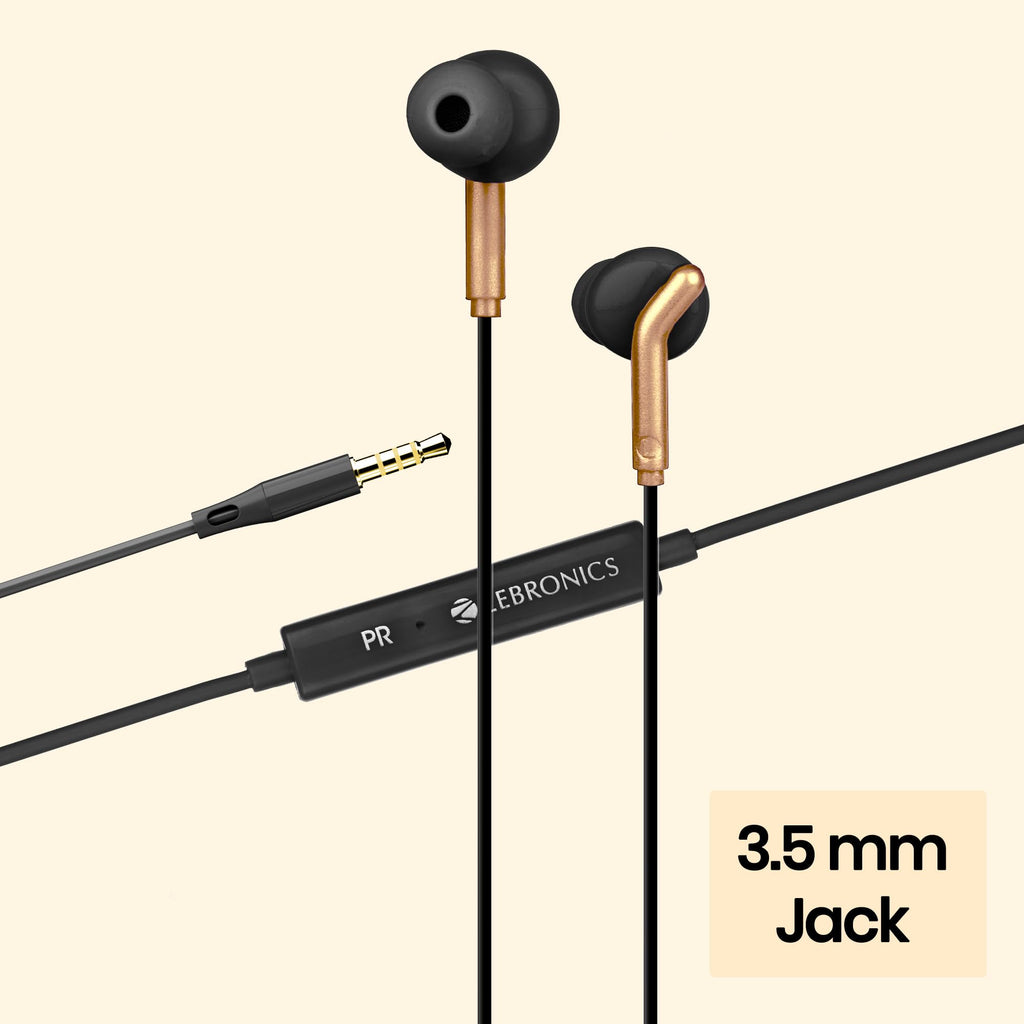 ZEBRONICS Bro 3.5Mm Wired in Ear Earphones, in-Line Mic, Deep Bass, 1.2M Strong and Long Lasting Cable, Light Weight, Compatible with Mobile | Tablet | Laptop (Blue)