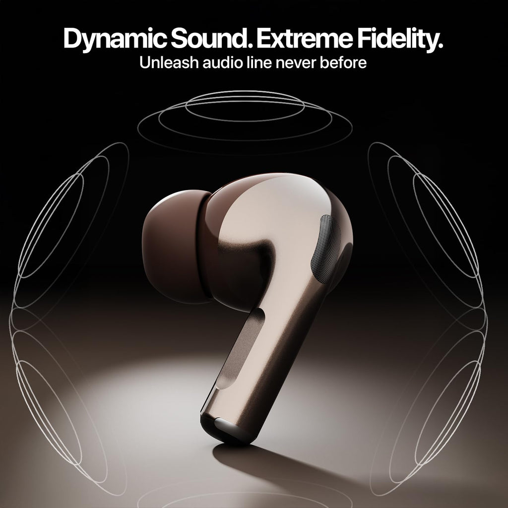 Fire-Boltt Aero TWS Earbuds Custom EQ, Wireless Bluetooth 5.4, Music & App Support, 50H Playtime, Fast Charging Case, 50ms Low Latency for Gaming, Touch Controls, IPX4 Waterproof, Clear Calls - Black