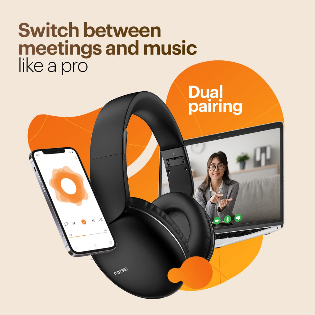 Noise Two Wireless On Ear Headphones with 50 Hours Playtime, Low Latency(up to 45ms), 4 Play Modes, Dual Pairing, BT v5.3 (Serene Blue)