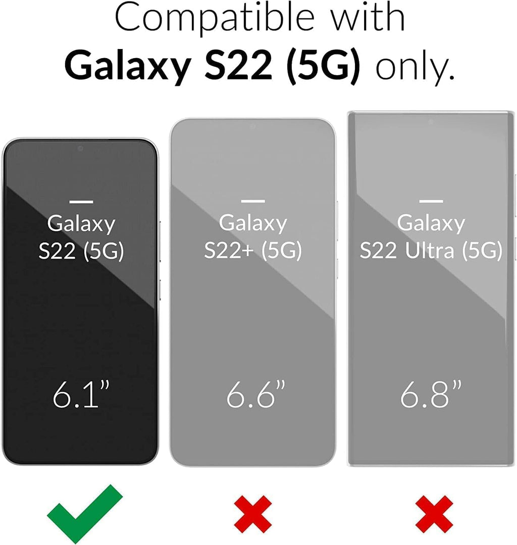Clear Case for Samsung Galaxy S22 5G Compatible with Magnetic Charging- Premium Transparent Protective Cover with Enhanced Durability - Sleek and Slim Design (Black)