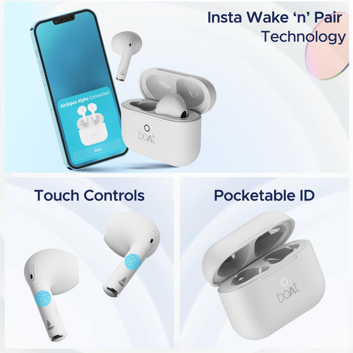 boAt Airdopes Joy, 35Hrs Battery, Fast Charge, IWP Tech, Low Latency, 2Mic ENx, Type-C Port, v5.3 Bluetooth Earbuds, TWS Ear Buds Wireless Earphones with mic(Dark Cyan)