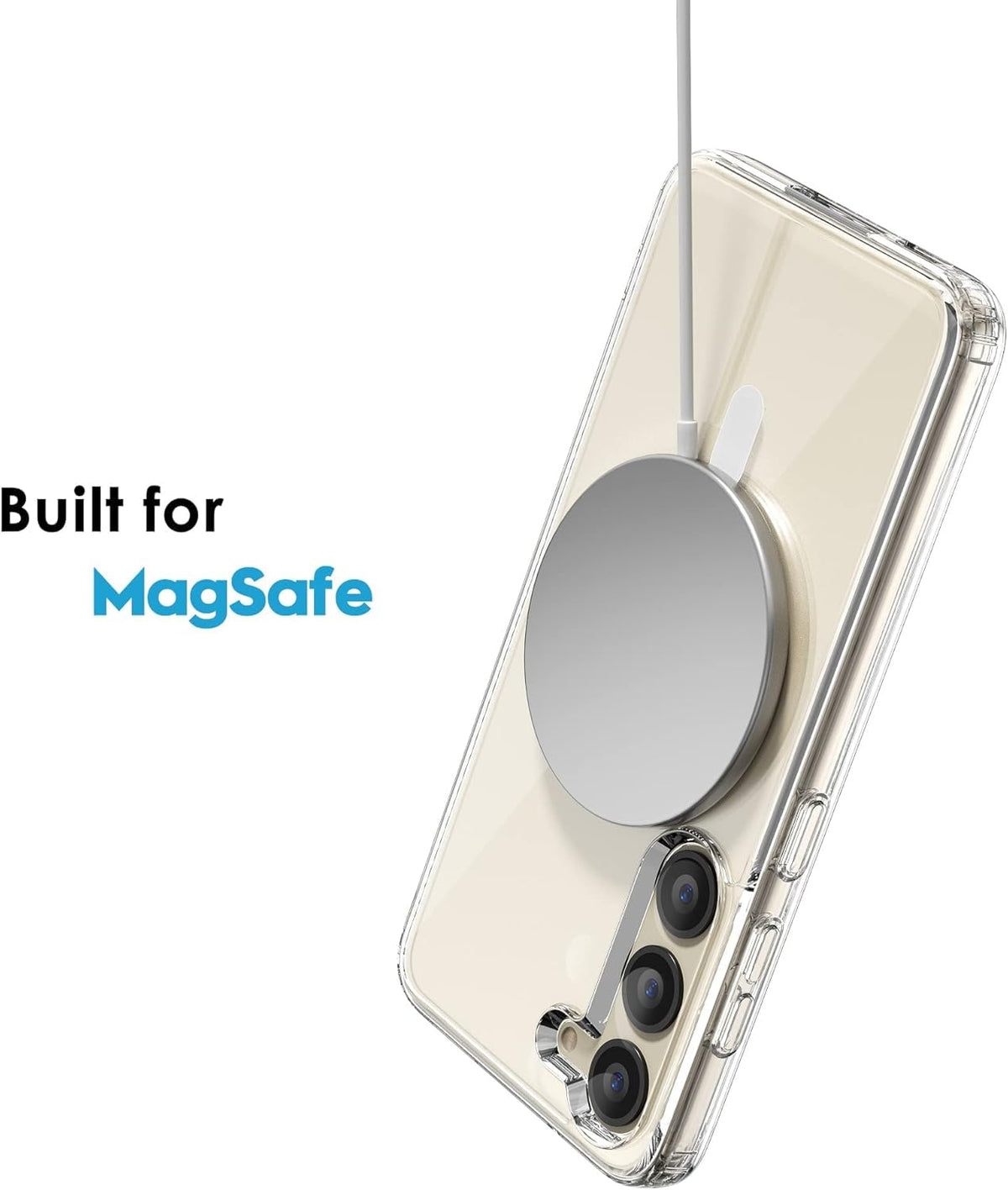 Clear Case for Samsung Galaxy S22 5G Compatible with Magnetic Charging- Premium Transparent Protective Cover with Enhanced Durability - Sleek and Slim Design (Black)