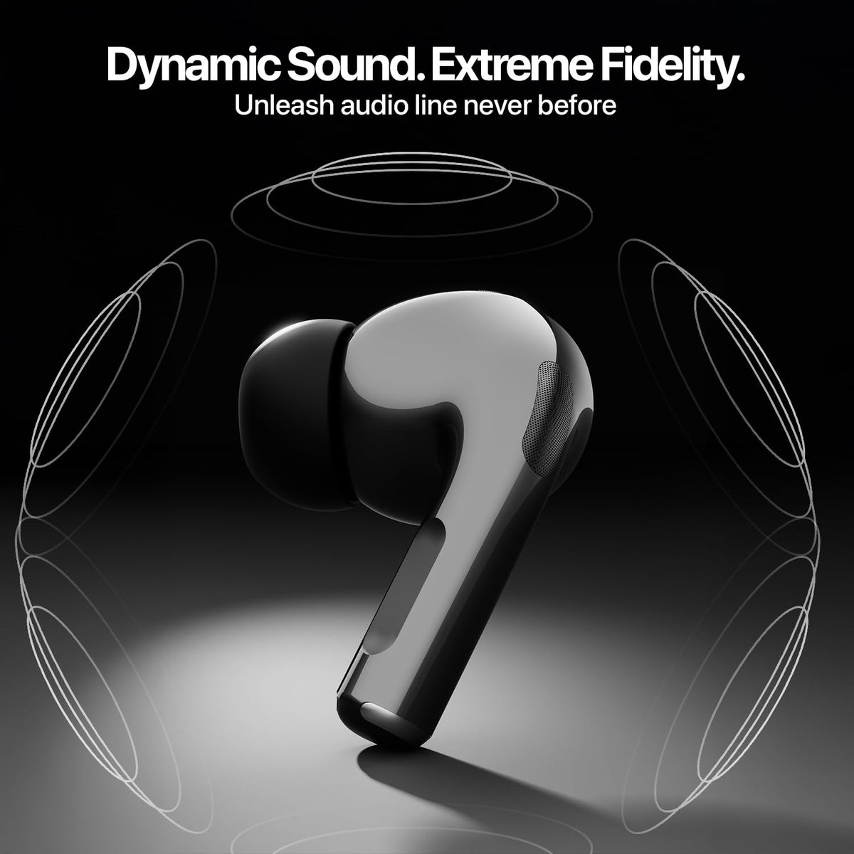 Fire-Boltt Aero TWS Earbuds Custom EQ, Wireless Bluetooth 5.4, Music & App Support, 50H Playtime, Fast Charging Case, 50ms Low Latency for Gaming, Touch Controls, IPX4 Waterproof, Clear Calls - Black