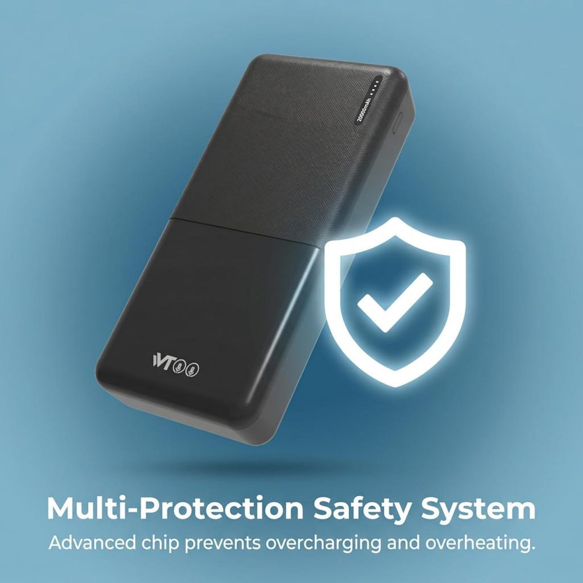20000mAh Compact Power Bank 12W Quick Charge High Performance Lithium Polymer Battery BIS Certified Portable Charger for Smartphones Tablets and More