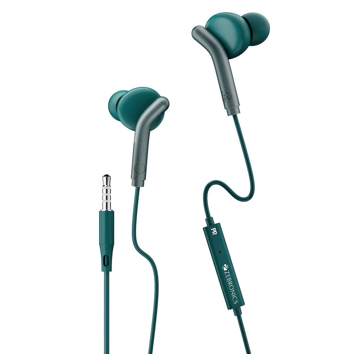 ZEBRONICS Bro 3.5Mm Wired in Ear Earphones, in-Line Mic, Deep Bass, 1.2M Strong and Long Lasting Cable, Light Weight, Compatible with Mobile | Tablet | Laptop (Blue)