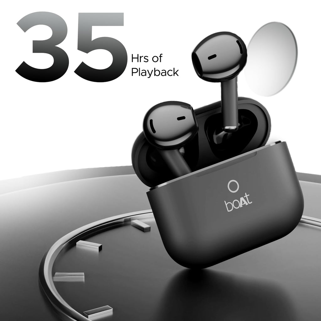 boAt Airdopes Joy, 35Hrs Battery, Fast Charge, IWP Tech, Low Latency, 2Mic ENx, Type-C Port, v5.3 Bluetooth Earbuds, TWS Ear Buds Wireless Earphones with mic(Dark Cyan)