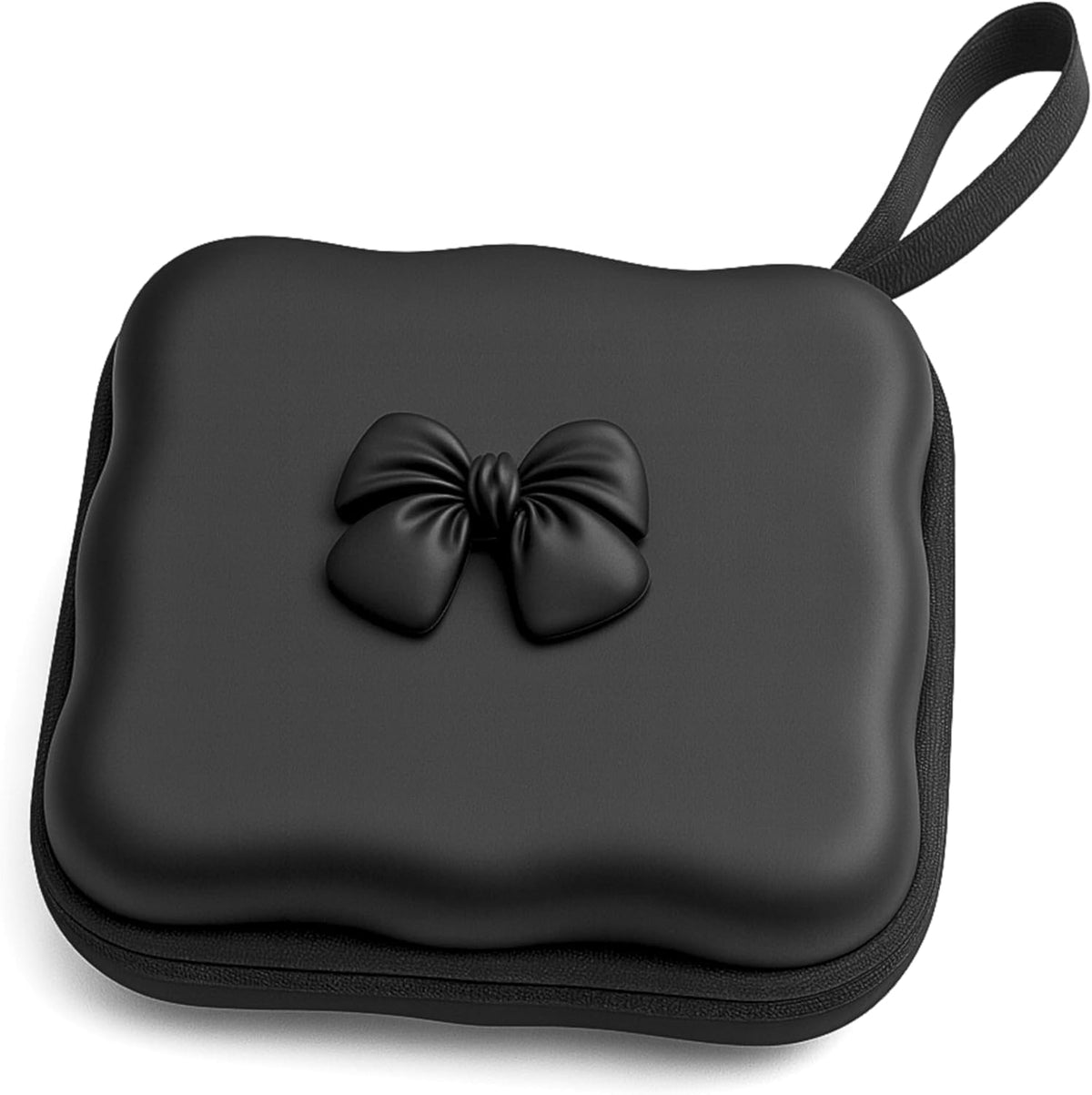 Cerlink 2Pcs Earphone Case Heaphone Pouch Cover Leather Carrying Case for Earphones, Headset, Pen Drives, SD Cards, All Mobile Accessories-Black
