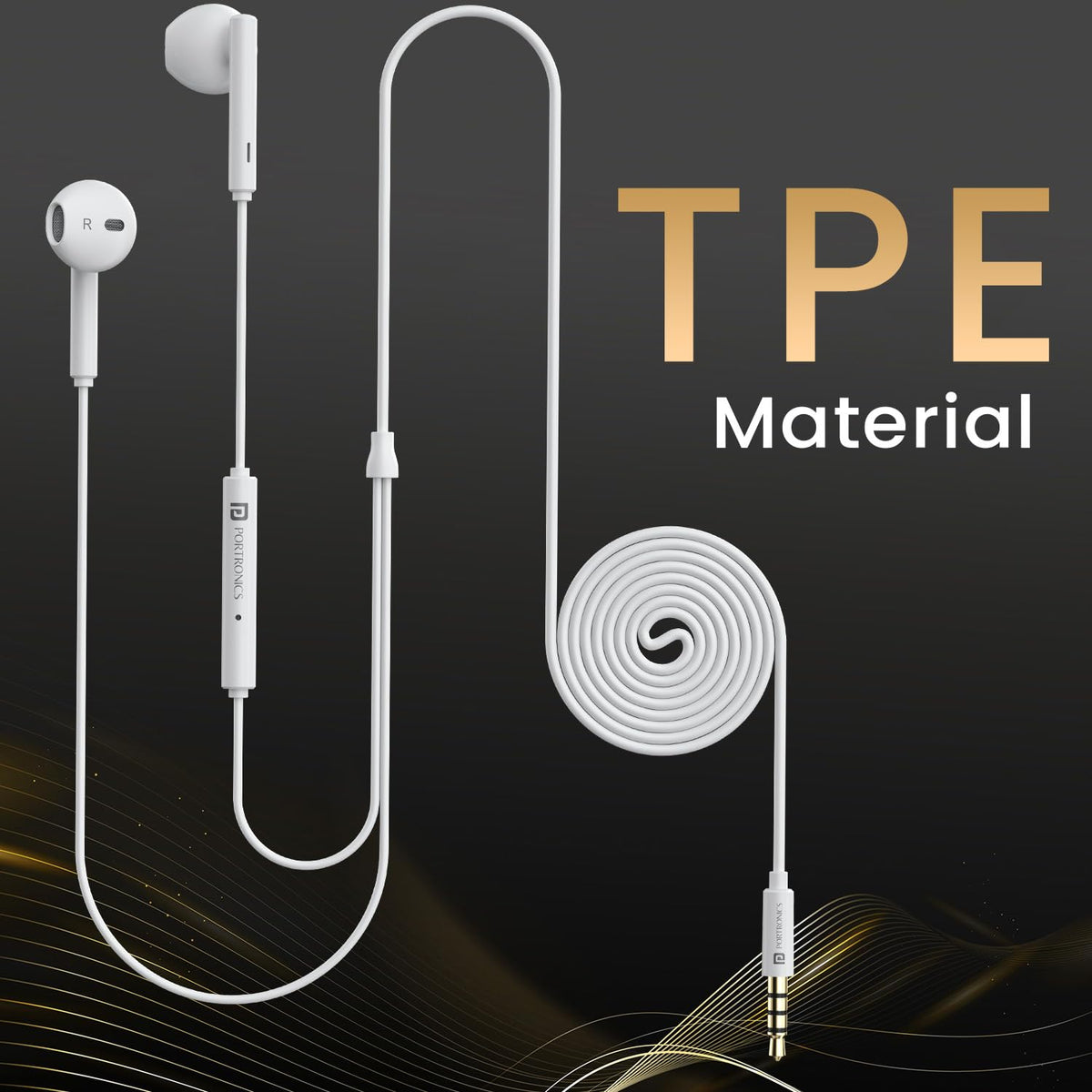 Portronics Conch Theta A in Ear 3.5mm Wired Earphones with In Line HD Mic, Powerful Audio, 14.2mm Dynamic Driver, Unique Earbuds Design, TPE Anti Tangle Wire,In line Controls,Wide Compatibility(Black)