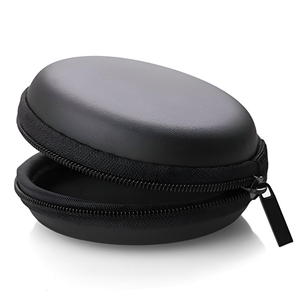 Cerlink 2Pcs Earphone Case Heaphone Pouch Cover Leather Carrying Case for Earphones, Headset, Pen Drives, SD Cards, All Mobile Accessories-Black