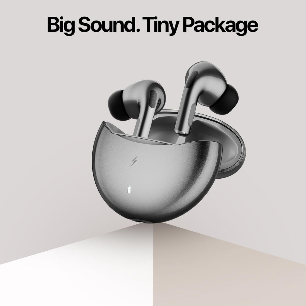 Fire-Boltt Aero TWS Earbuds Custom EQ, Wireless Bluetooth 5.4, Music & App Support, 50H Playtime, Fast Charging Case, 50ms Low Latency for Gaming, Touch Controls, IPX4 Waterproof, Clear Calls - Black