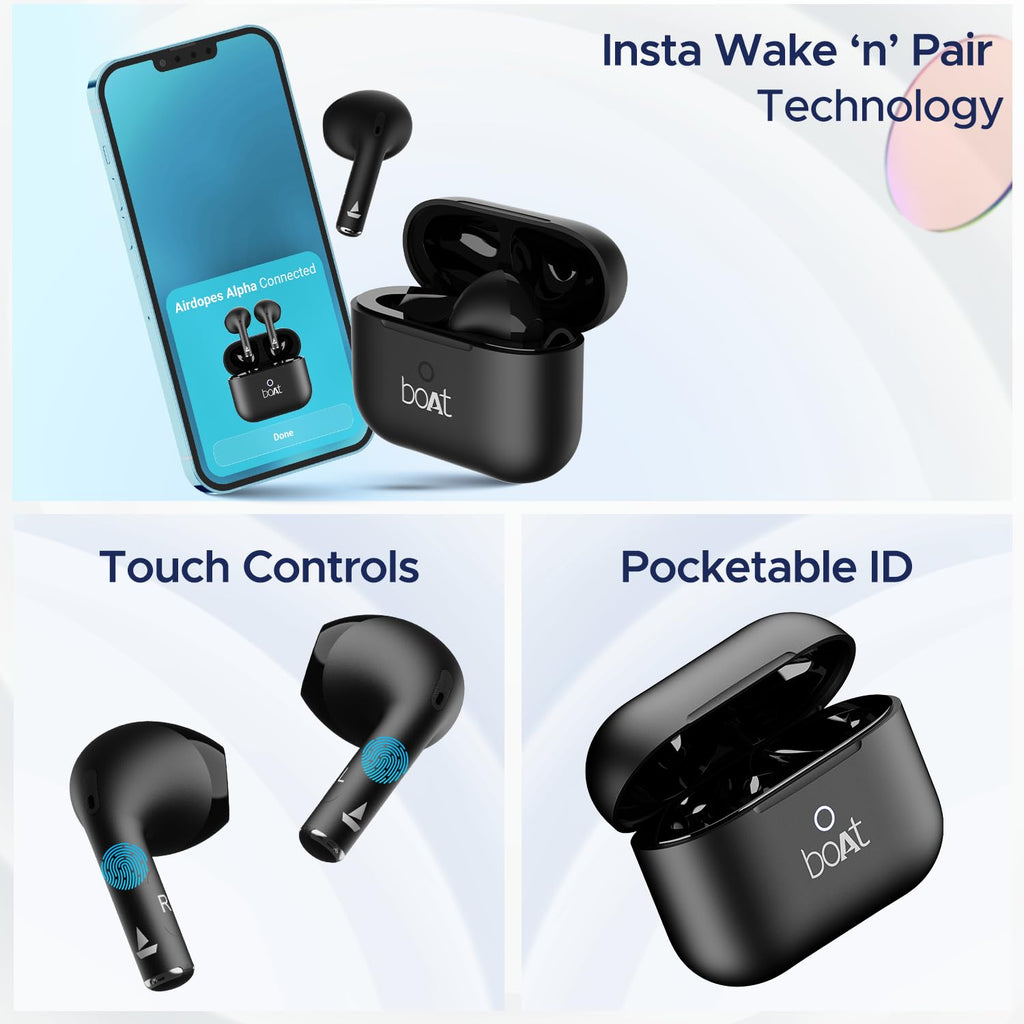 boAt Airdopes Joy, 35Hrs Battery, Fast Charge, IWP Tech, Low Latency, 2Mic ENx, Type-C Port, v5.3 Bluetooth Earbuds, TWS Ear Buds Wireless Earphones with mic(Dark Cyan)