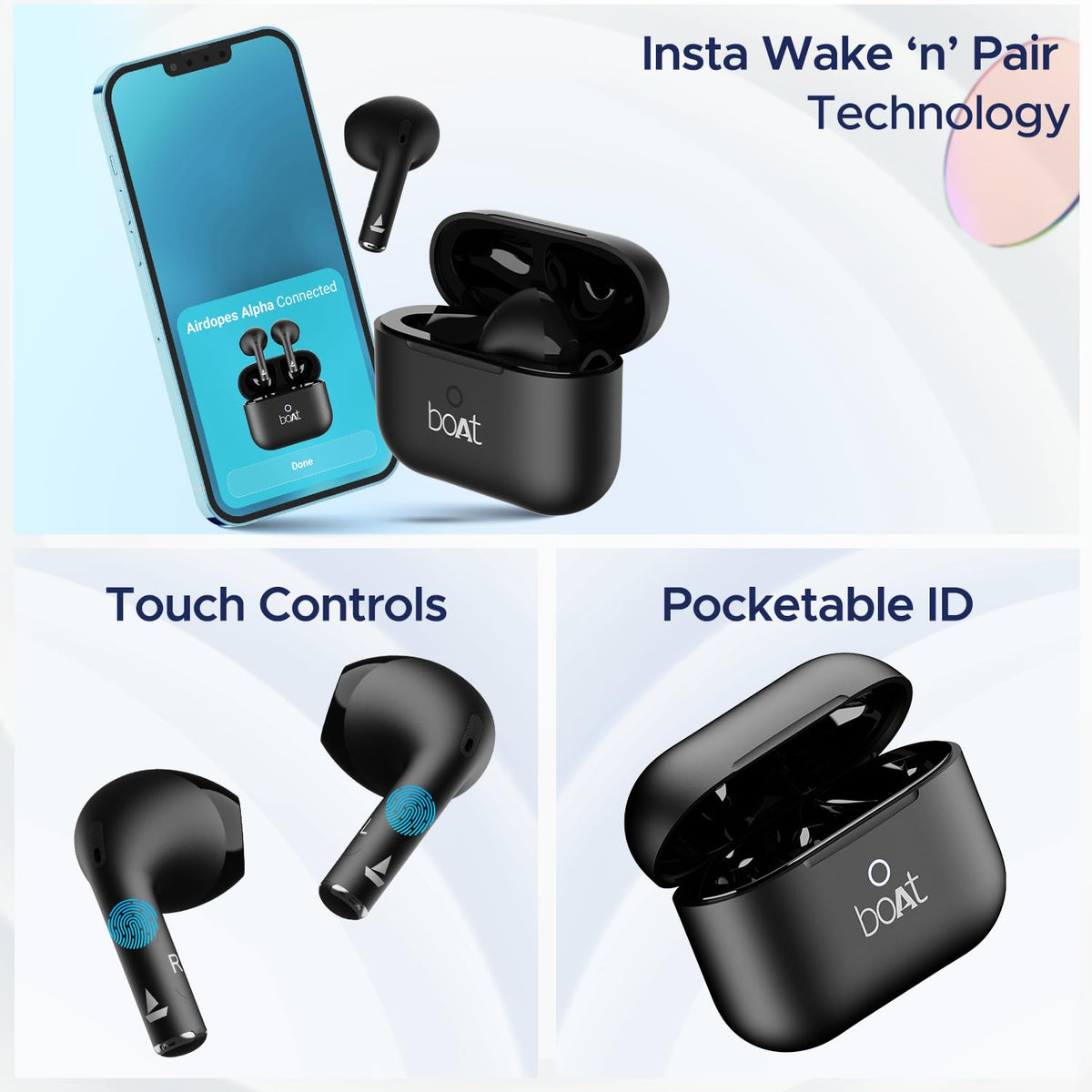 boAt Airdopes Joy, 35Hrs Battery, Fast Charge, IWP Tech, Low Latency, 2Mic ENx, Type-C Port, v5.3 Bluetooth Earbuds, TWS Ear Buds Wireless Earphones with mic(Dark Cyan)