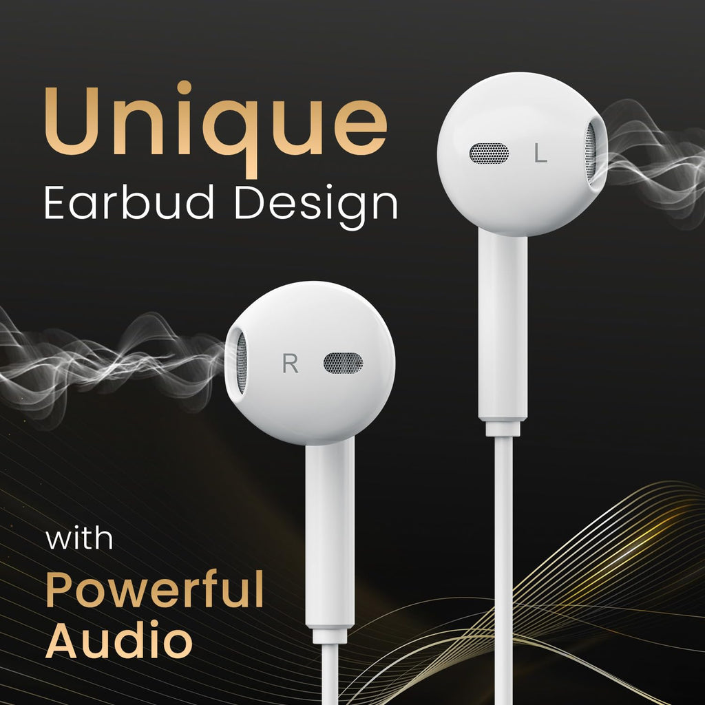 Portronics Conch Theta A in Ear 3.5mm Wired Earphones with In Line HD Mic, Powerful Audio, 14.2mm Dynamic Driver, Unique Earbuds Design, TPE Anti Tangle Wire,In line Controls,Wide Compatibility(Black)