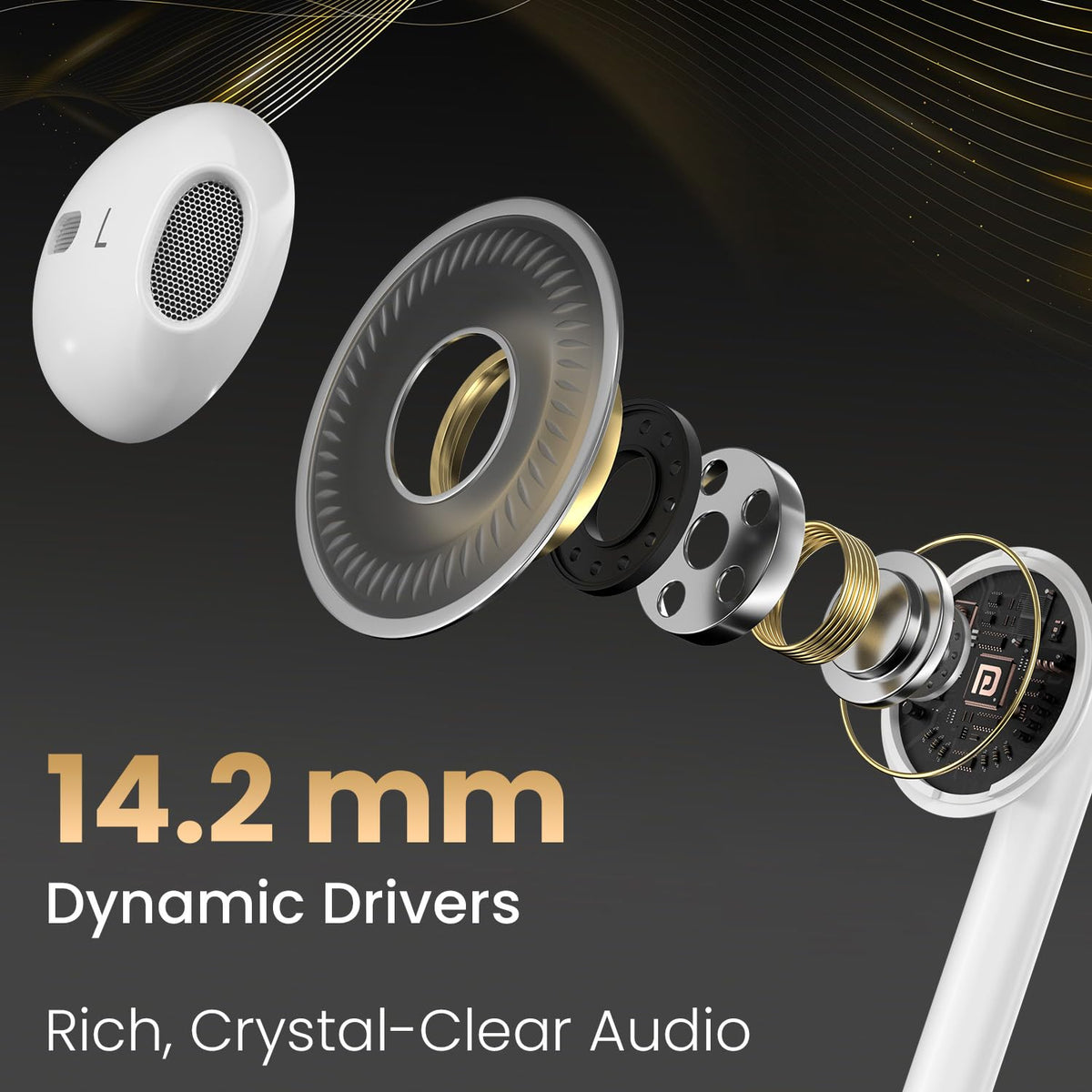 Portronics Conch Theta A in Ear 3.5mm Wired Earphones with In Line HD Mic, Powerful Audio, 14.2mm Dynamic Driver, Unique Earbuds Design, TPE Anti Tangle Wire,In line Controls,Wide Compatibility(Black)