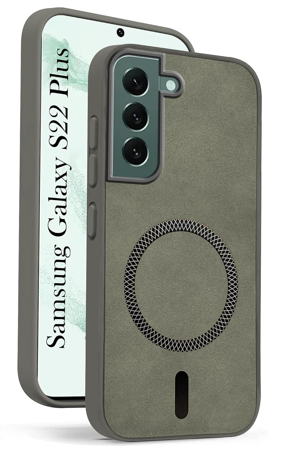 Jkobi Leather Finish Back Cover Case for Samsung Galaxy S22 Plus 5G (MagSafe Compatible Wireless Charging | Soft Touch | Camera Bump Protection)