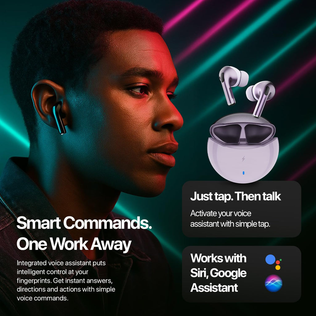 Fire-Boltt Aero TWS Earbuds Custom EQ, Wireless Bluetooth 5.4, Music & App Support, 50H Playtime, Fast Charging Case, 50ms Low Latency for Gaming, Touch Controls, IPX4 Waterproof, Clear Calls - Black