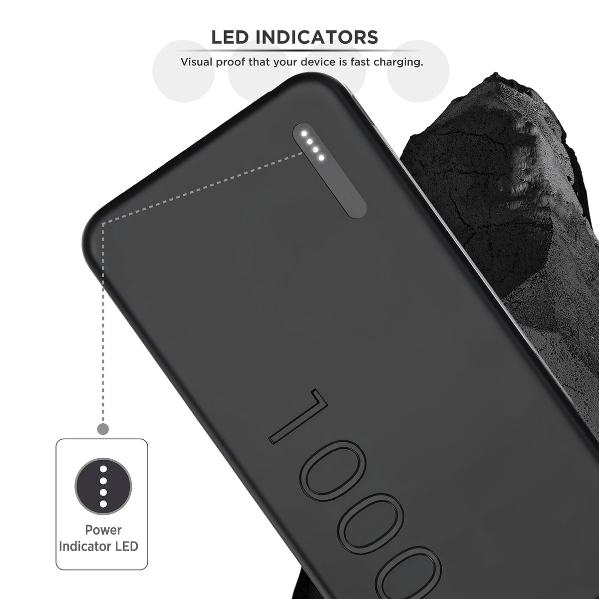Intex PowerFlex 10K 10000mAh Power Bank with 12W, Dual USB Output, Type-C & Micro USB Input, LED Battery Indicators, Portable Charger for Smartphones & Tablets (Black)