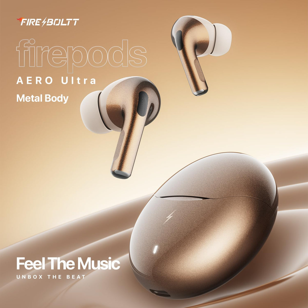Fire-Boltt Aero TWS Earbuds Custom EQ, Wireless Bluetooth 5.4, Music & App Support, 50H Playtime, Fast Charging Case, 50ms Low Latency for Gaming, Touch Controls, IPX4 Waterproof, Clear Calls - Black
