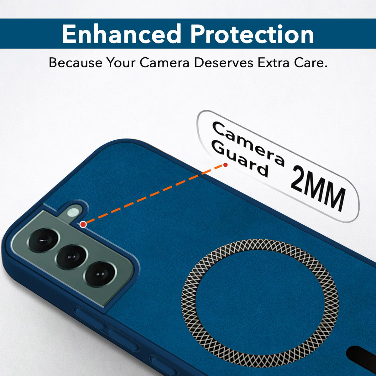 Jkobi Leather Finish Back Cover Case for Samsung Galaxy S22 Plus 5G (MagSafe Compatible Wireless Charging | Soft Touch | Camera Bump Protection)