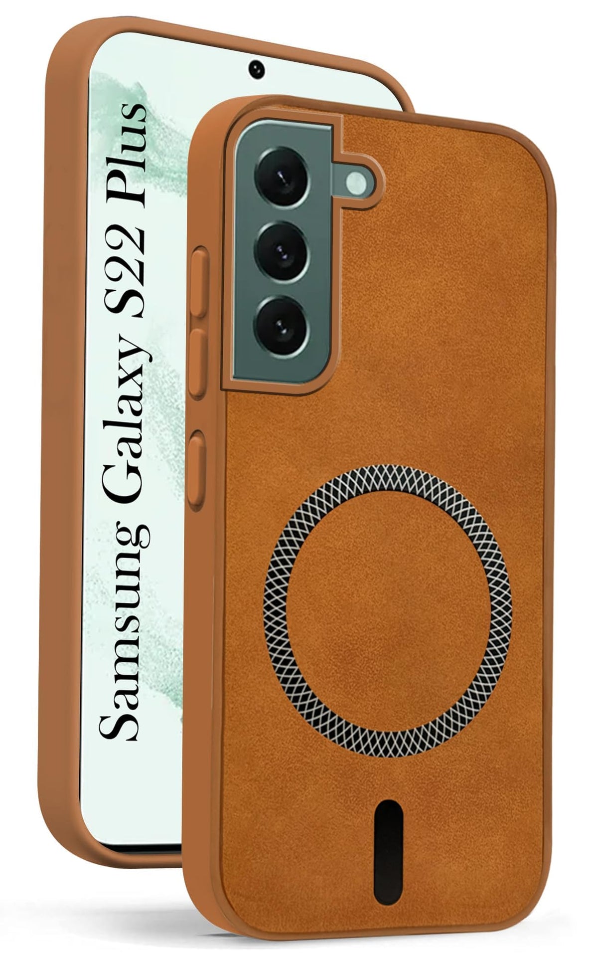 Jkobi Leather Finish Back Cover Case for Samsung Galaxy S22 Plus 5G (MagSafe Compatible Wireless Charging | Soft Touch | Camera Bump Protection)